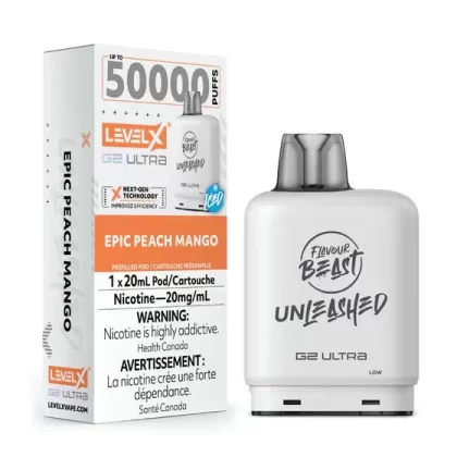 Level X Unleashed G2 Ultra Pod 20mL – Epic Peach Mango