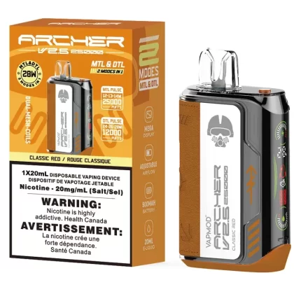 VAPMOD ARCHER V2.5 25000 Disposable Vape – Classic Red