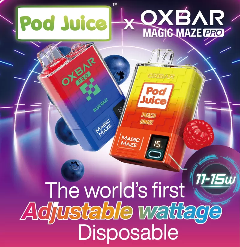 Pod Juice x OXBAR Magic Maze Pro 10K Disposable Device – 10,000 Puffs - Blue Razz