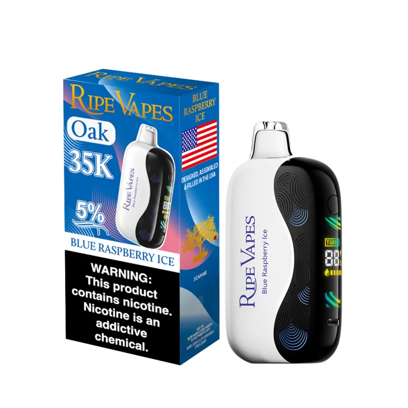 Assembled in USA | Ripe Vapes OAK 35K Disposable Device - 35,000 Puffs - Sour Apple - Image 3