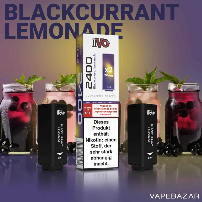 IVG 2400 – 4 Pod System – Prefilled Pods (2 Stk.) – Blackcurrant Lemonade