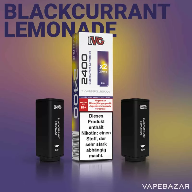 IVG 2400 – 4 Pod System – Prefilled Pods (2 Stk.) – Blackcurrant Lemonade - Image 2