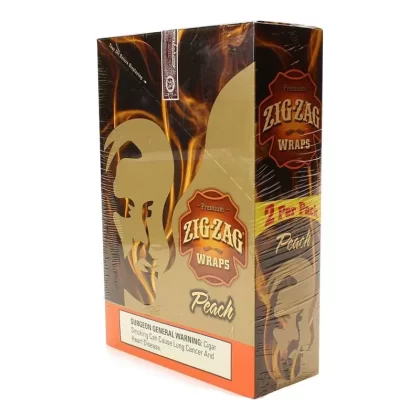 Zig Zag Peach Blunt Wraps - Product#Peach~Packaging#25 Packs of 2