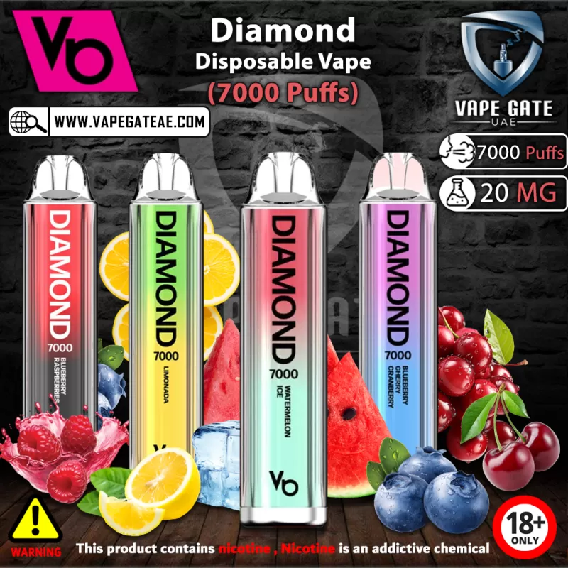 Vapes Bar - Diamond Disposable Vape (7000 Puffs) - Watermelon Ice / 20 mg