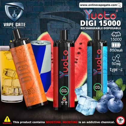 Yuoto Digi 15000 Rechargeable Disposable Vape - Watermelon Ice / 50 mg