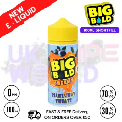 Blueberry Treats Big Bold Vape Juice 100ml | £9.50 + Nicshots