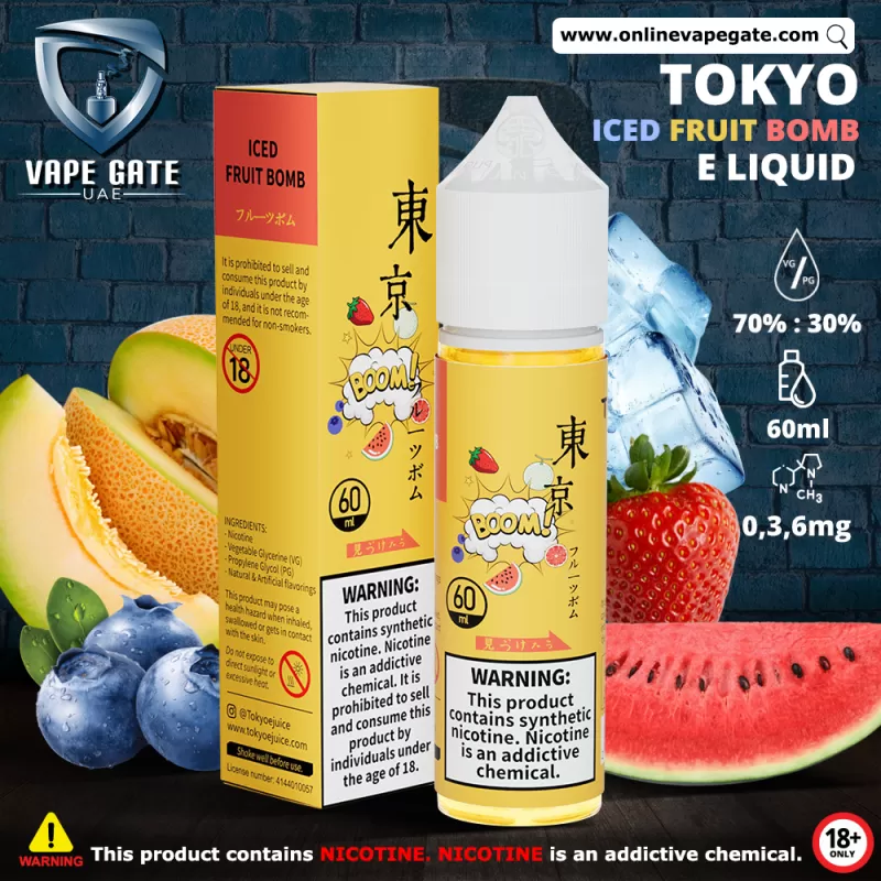 Tokyo Iced Fruit Bomb E Liquid - 3 mg / 60 ml