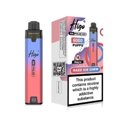 Higo BB Pulse 6000 Prefilled Pod Kit Razz Ice Chew - 20mg