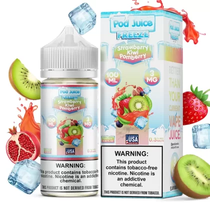 Strawberry Kiwi Pomberry Freeze 100ml – Pod Juice E-Liquid - Vape Product, Vape Product