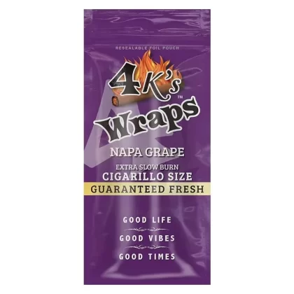 Good Times 4k’s Wraps Napa Grape - Product#Napa Grape~Packaging#30 Packs of 4 (120ct)
