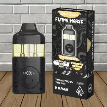 Flying Horse Stoner Blend Black Edition Disposable 9g - flavor#Diamond Sweet Sativa + Hawaiian Breeze Indica DISPOSABLE VAPE>Donut Ultimate Sativa + Blonde Sauce Indica DISPOSABLE VAPE>Han S