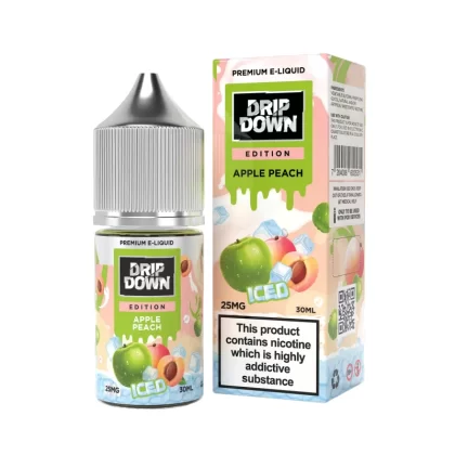 DRIP DOWN EDITION NIC SALT – APPLE PEACH ICE – 30ML (25MG-50MG) - Vapebazaar Pk