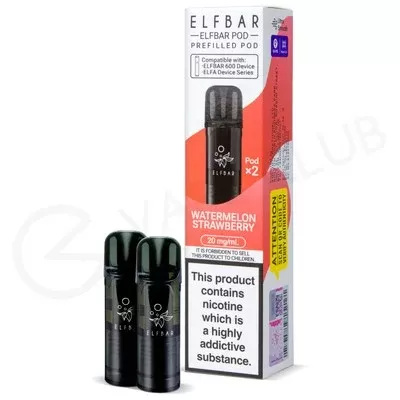 Watermelon Strawberry Elf Bar 600 Prefilled Pods - Ecigpremium