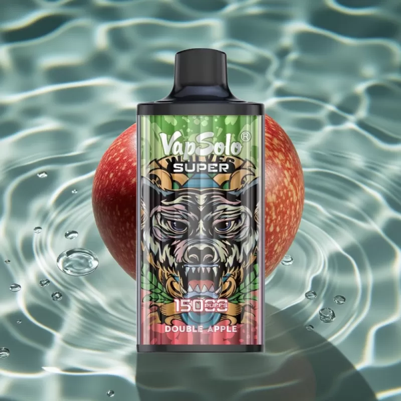Vapsolo Super 15000 Puffs Disposable Vape – Double Apple, 40ml E-Liquid, 850mAh Mesh Coil, Type-C Charging - Bangvapeaustralia