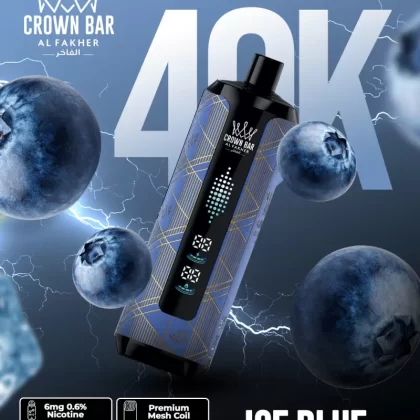Al Fakher Crown Bar Mega Max 40K - Ice Blue - Crownbar Vape