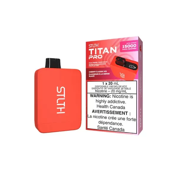 Stlth Titan Pro Disposable Vape – 15K Puffs – Cherry Classic Ice
