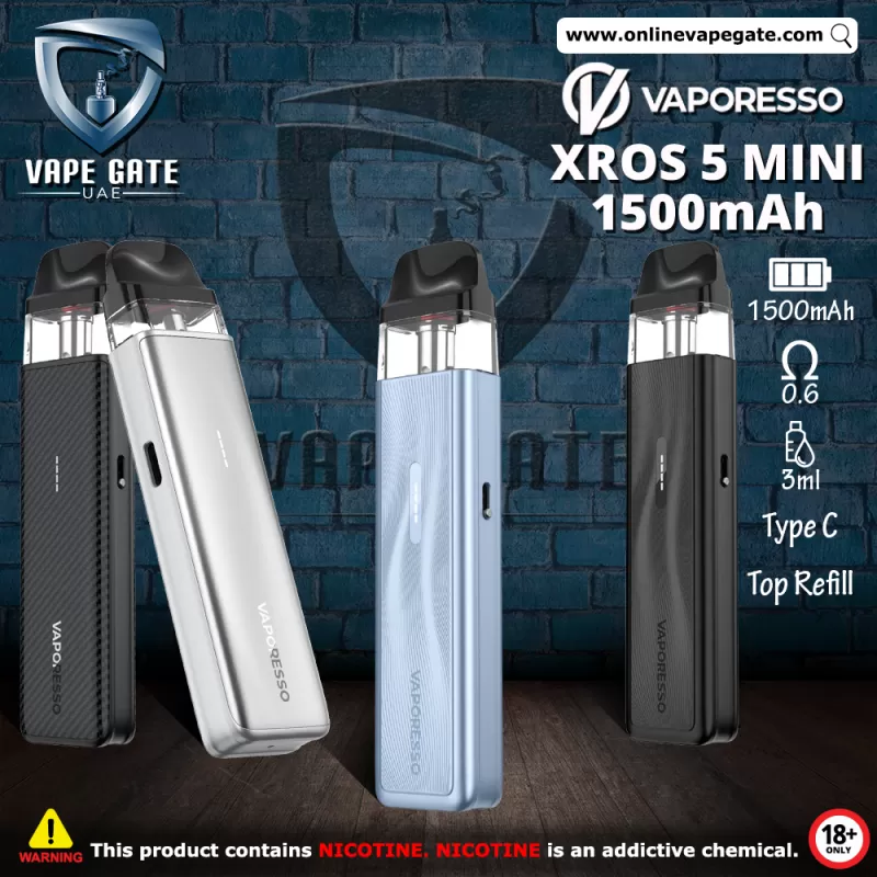 VAPORESSO XROS 5 MINI 1500mAh POD SYSTEM - Mist Black