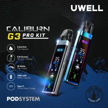 UWELL Caliburn G3 Pro Pod System 35W Vape Kit in Dubai - Vapeshopdubaiuae