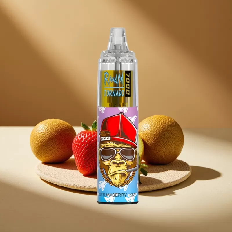 RandM Fumot Tornado 7000 Puffs Disposable Vape with Mesh Coil & RGB Light – Strawberry Kiwi