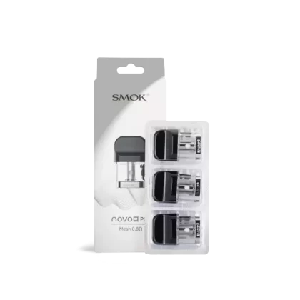 Smok Novo 3 Replacements Pods (Mesh 0.8Ω, 2mL, 3-Pack) - Vape Product (AB622F)