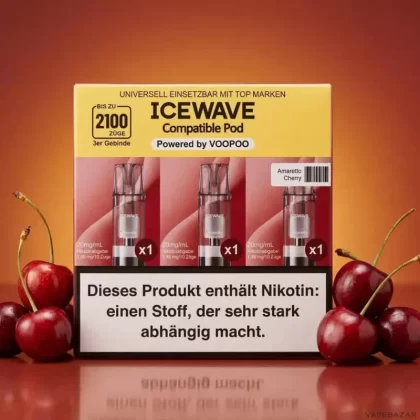ICEWAVE Pod – Amaretto Cherry – 3er Pack - Kirsche / 20mg/ml