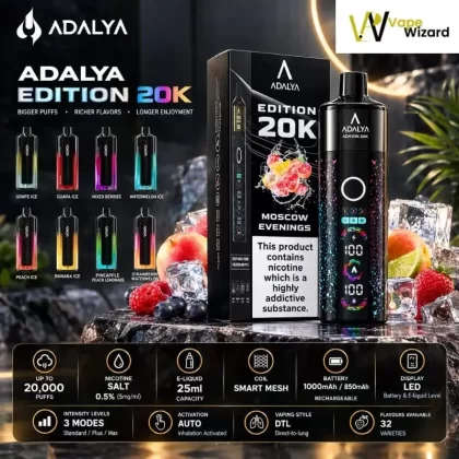 Adalya Edition 20K Disposable Vape - Absolute Zero, African Crush (E88DD6)