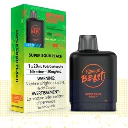 LEVEL X FLAVOUR BEAST BOOST POD 20ML – SUPER SOUR PEACH ICED