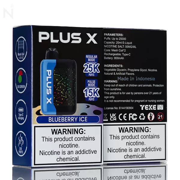 Plus X 25K Puffs Disposable Vape - 20mL - Miami Mint - Image 3