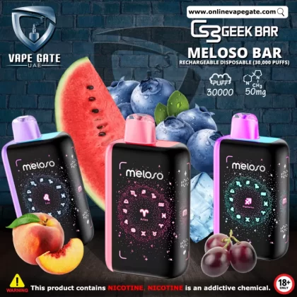 Geek Bar Meloso Bar Rechargeable Disposable Vape (30,000 Puffs) - 17 mg / Sour Grape
