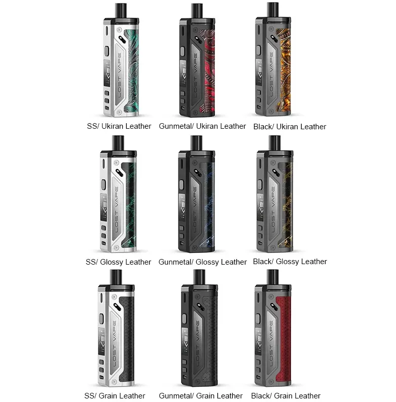 Lost Vape Thelema Pod Mod Kit 80W 3000mAh - Black/Grain Leather