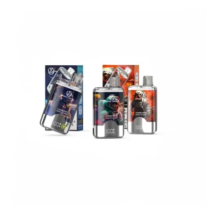 UZY Crystal Twin 50K Double Flavors Disposable Vape - Blueberry On Ice & Summer Peach Ice, Kiwi Passion Fruit Guava & Blueberry Raspberry; 3-nicotine, 2-nicotine (75D5B9)