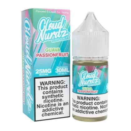 Cloud Nurdz Salts Iced Guava Passion Fruit Nic Salt Vape Juice 30ml - Vape Product, Vape Product