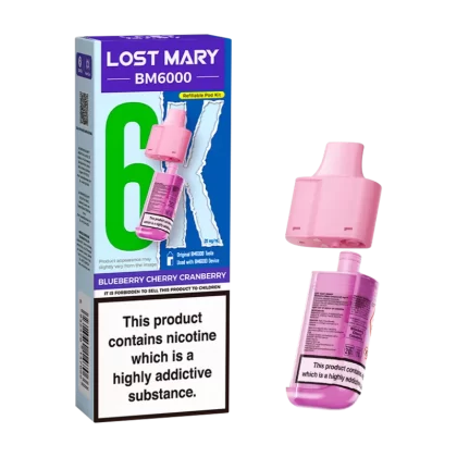Blueberry Cherry Cranberry Lost Mary BM6000 Refill Pack - 20mg - Vape Product