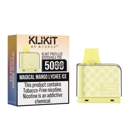 KLIKIT Magical Mango Lychee Ice Disposable Vape 50mg – 5000Puffs – Non Refillable Pod