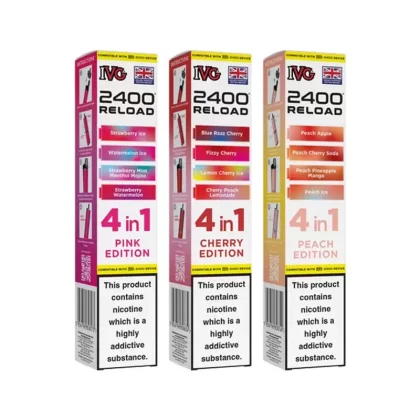 IVG 2400 Reload 4 in 1 Prefilled Pods - Flavour#Apple Edition>Banana Edition>Berry Edition>Blackberry Edition>Blackcurrant Edition>Blueberry Edition>Blue Edition>Cherry Edition>Citrus Editio