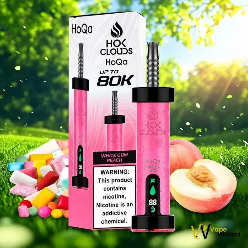 HoQa Hok Clouds 80K Puffs Disposable Vape - Blue Razz Lemon, Double Apple; Vape Product, Box of 10 Pcs (634E97) - Image 2