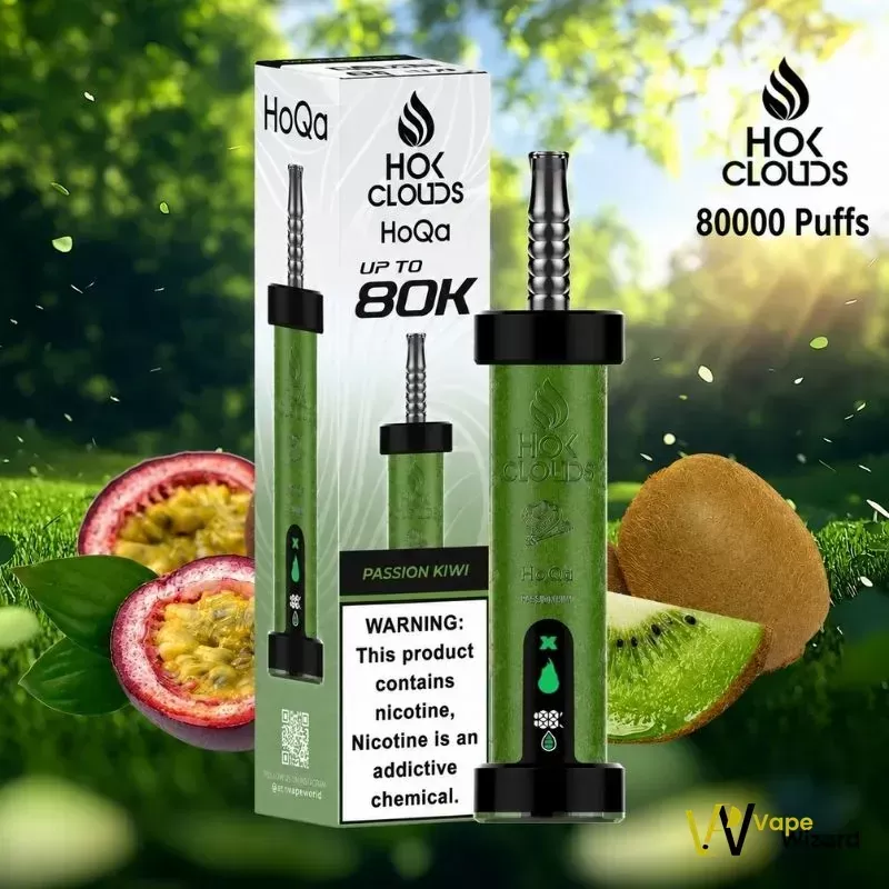 HoQa Hok Clouds 80K Puffs Disposable Vape - Blue Razz Lemon, Double Apple; Vape Product, Box of 10 Pcs (634E97) - Image 3