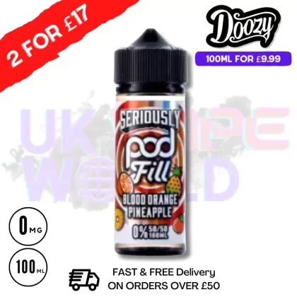 Blood Orange Seriously PodFill Shortfill Juice (NEW) 100ML Eliquid