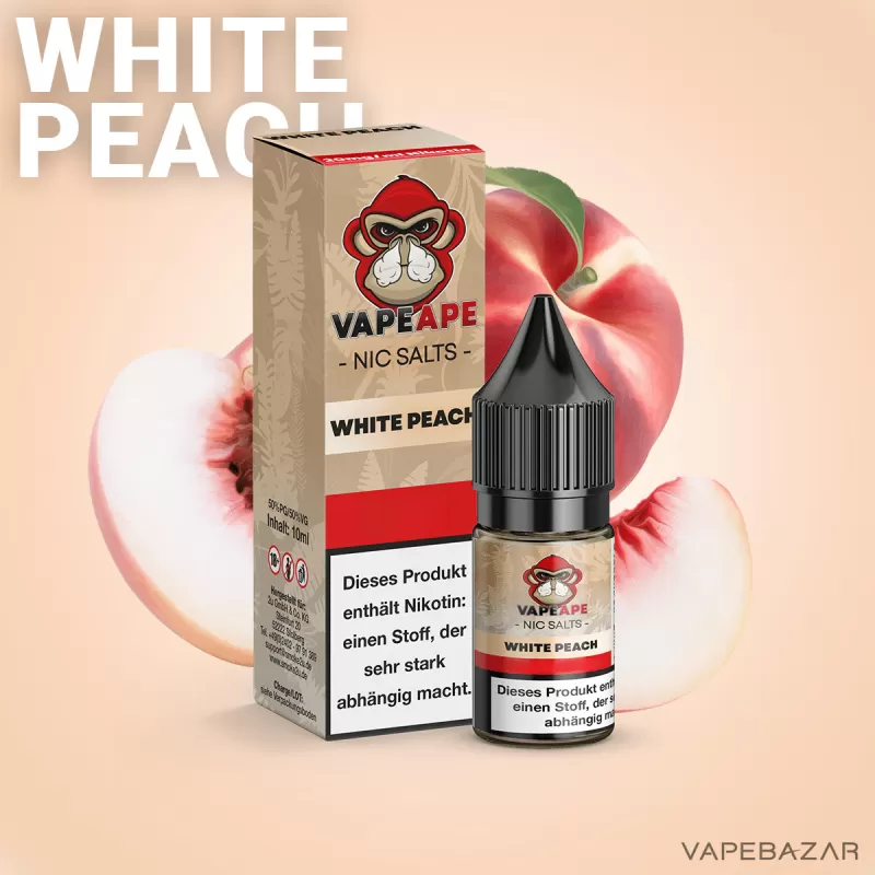 VapeApe – White Peach – Nic Salts - Vapebazar