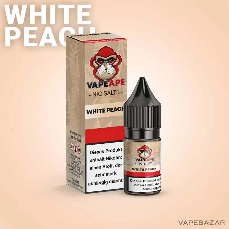 VapeApe – White Peach – Nic Salts - Vapebazar - Image 2