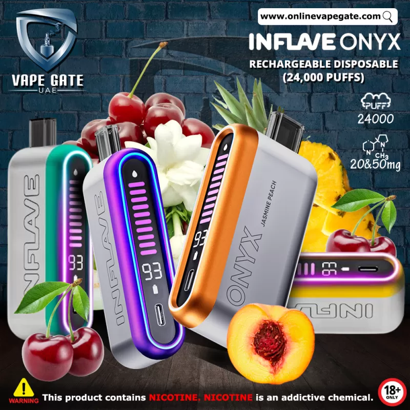 Inflave Onyx Rechargeable Disposable Vape (24,000 Puffs) - Kiwi Passionfruit Guava / 20 mg