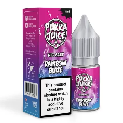 RAINBOW BLAZE BY PUKKA JUICE NIC SALT E-LIQUID - Nicotine Strength#10ml Bottle - 10mg Nicotine>10ml Bottle - 20mg Nicotine