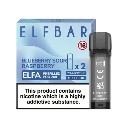 Blueberry Sour Raspberry Elfbar Elfa Pods (Pack of 2) - Vapeshop Co