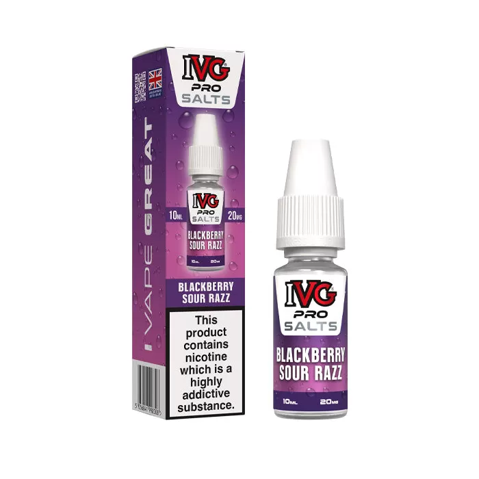 Blackberry Sour Razz Nic Salt E-Liquid by IVG Pro - 10 mg - Medium Strength