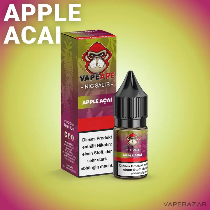 VapeApe – Apple Acai – Nic Salts - 20mg/ml, 10mg/ml - Image 2