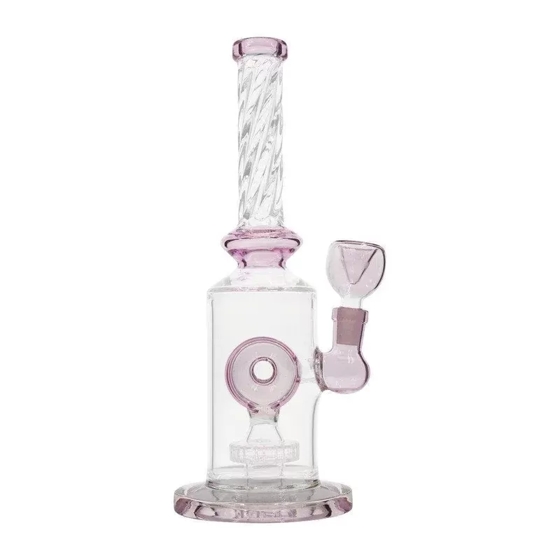 Pink Twisted O Bong – 10in
