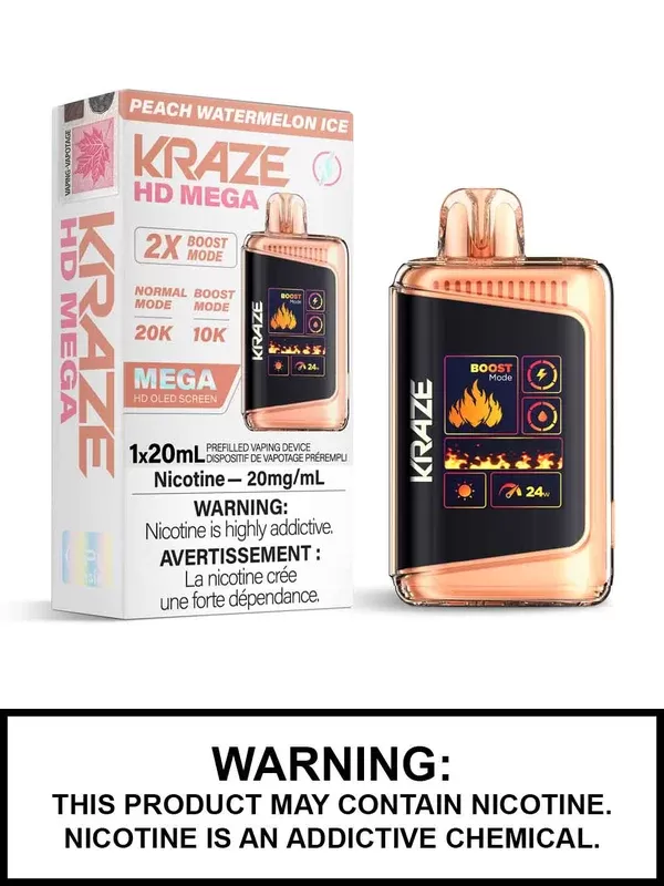 Peach Watermelon Ice Kraze HD Mega Disposable Vape