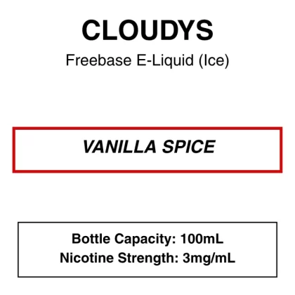 Vanilla Spice (Cola Vape) – Cloudys Premium E- Liquid Freebase – 100mL