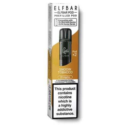 Snoow Tobacco Elfbar 600 Prefilled Pods - 20 mg/ml (4E3D39)