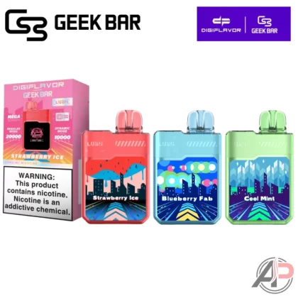 DigiFlavor Geek Bar Lush 20000 Puffs Disposable Vape Device - Banana Coconut, Berry Bomb
